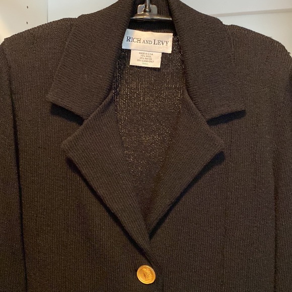 Rich and Levy black knit jacket and skirt set - Picture 12 of 12